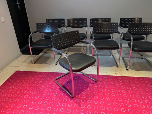 Asiento de cuero Vitra Vis a Vis, 8 piezas