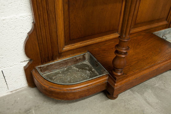 Image 1 of Vestiaire Napoléon III en noyer fin 19e, 3 miroirs, marbre