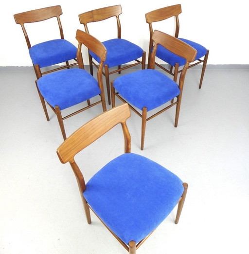 6x Gustav Herkströter Stühle Lübke 1960er Mid Century