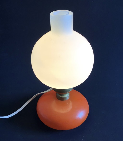 Vintage opaline glass table lamp