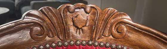 Image 1 of 3 sedie in stile Luigi XV – in legno massello – in velluto – molto eleganti