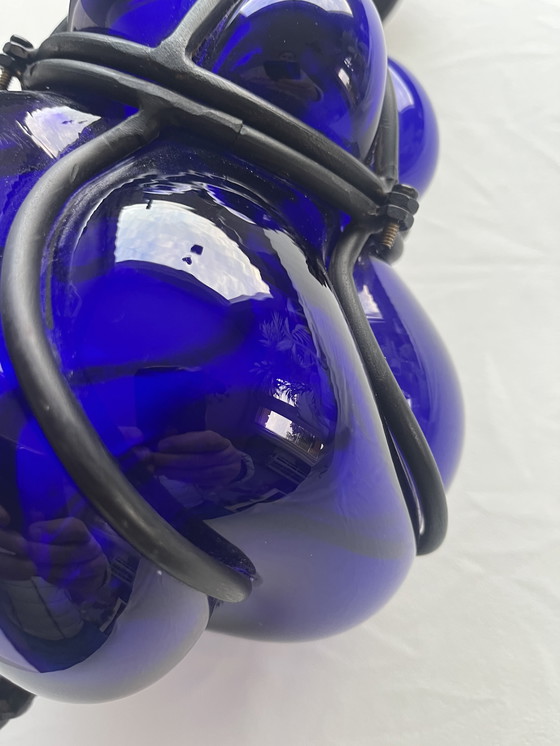 Image 1 of Lampada vetro soffiato blu Murano 