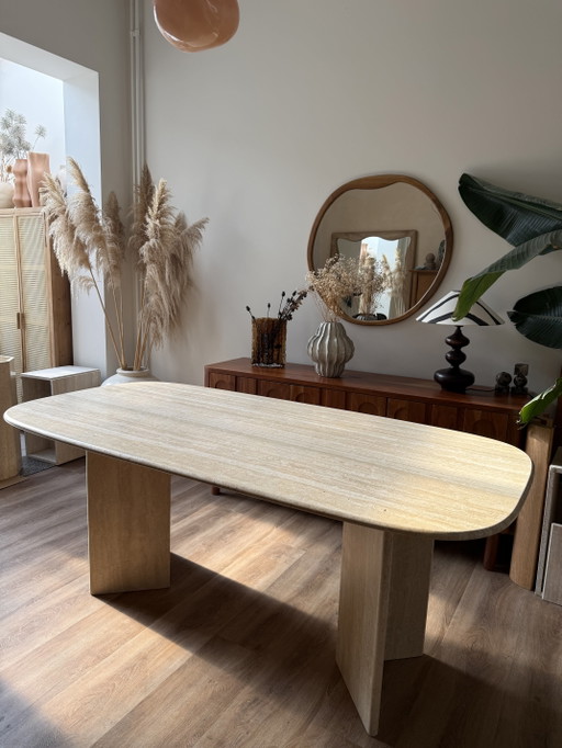 Vintage Travertine Dining Table – eettafels (photo 2 of 5)