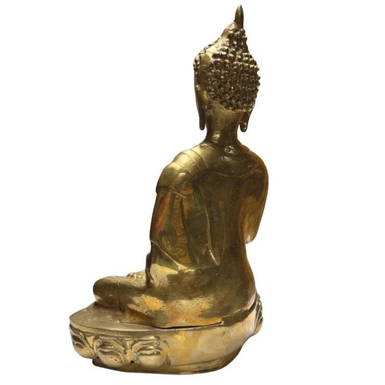 Buda Tibetano de Bronce Dorado al Fuego – Siglo XVIII–Principios del XIX – Lote 424 – Esculturas (photo 6 of 10)