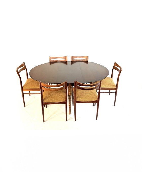 Image 1 of Vintage extendable Pallisander dining table, Lübke '60