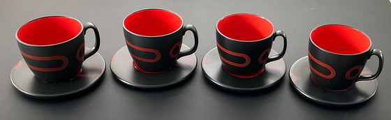 Image 1 of IKEA - FOUR LARGE SOBIA CUPS AND SAUCERS