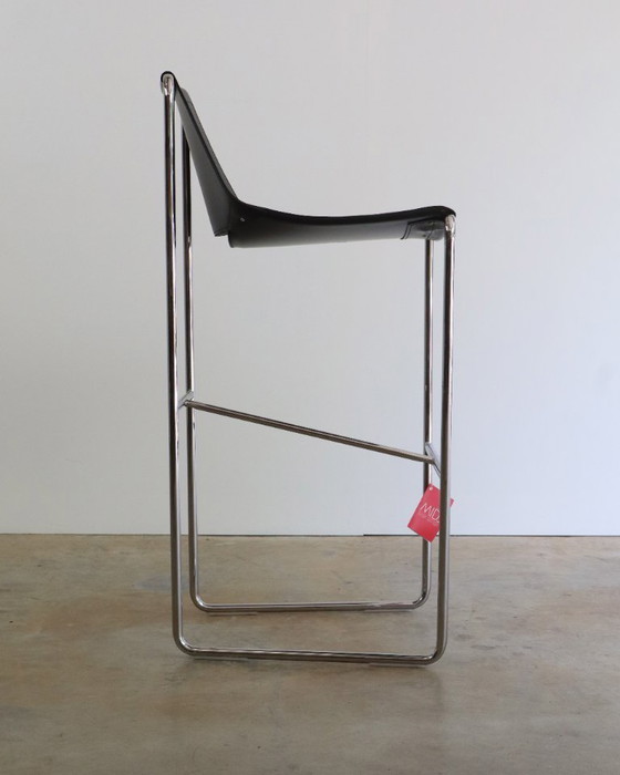 Image 1 of Sgabello da bar di design in pelle italiana MIDJ Apelle