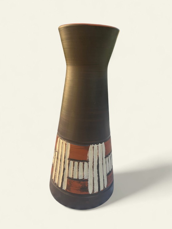 Image 1 of Zeldzame handgemaakte vaas uit Caïro | vintage keramische vaas | Egyptisch aardewerk | boho & etnische decoratie