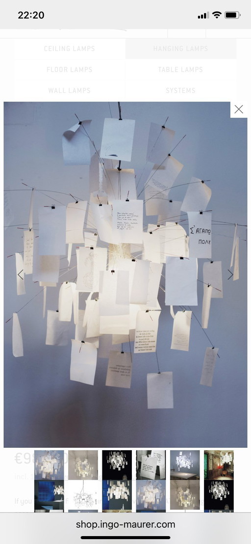 Zettel'z 5 -Lampe suspendue Ingo Maurer