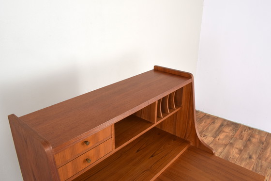 Image 1 of Mid Century Deense teakhouten secretaire van Gunnar Nielsen voor Tibergaard, 1960S.