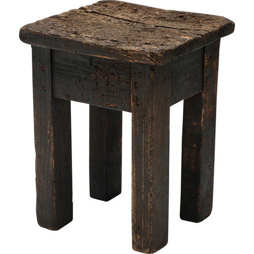 Vintage houten Robuust bijzettafeltje, 1950