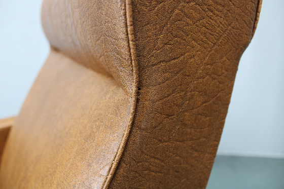 Image 1 of 1950 Marco Zanuso Liggende 'Lady' Loungestoel in kunstleer, Italië