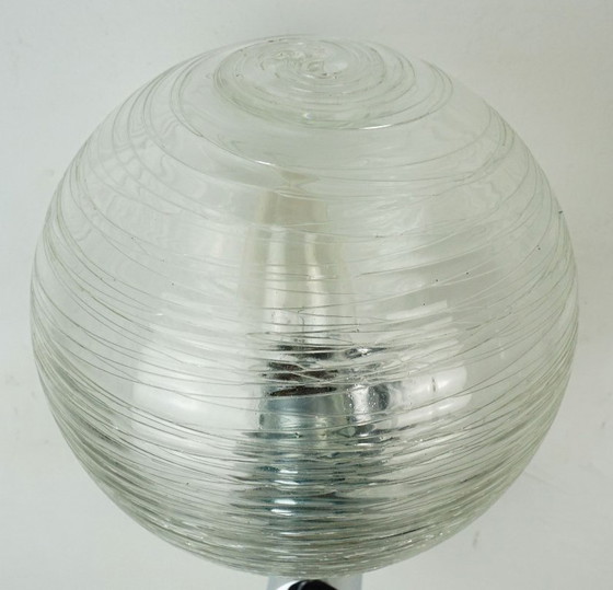 Image 1 of coppia di eleganti applique vintage in vetro strutturato e cromo anni '70 e '80