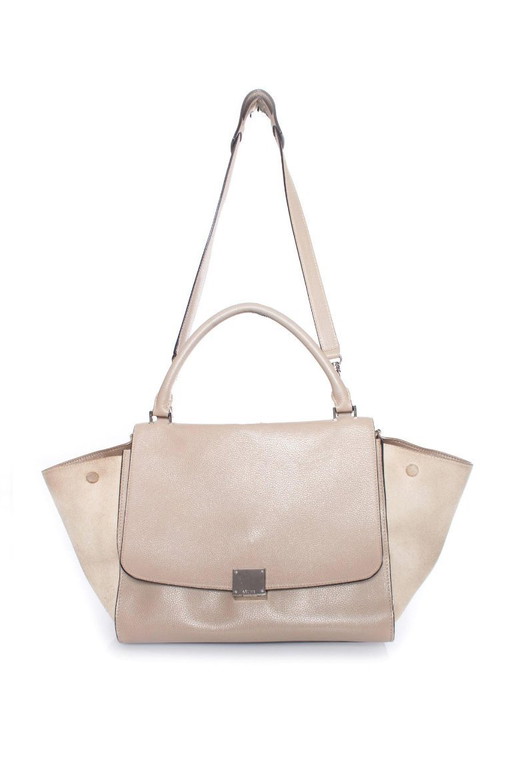 Borsa Celine modello Trapeze, color beige.