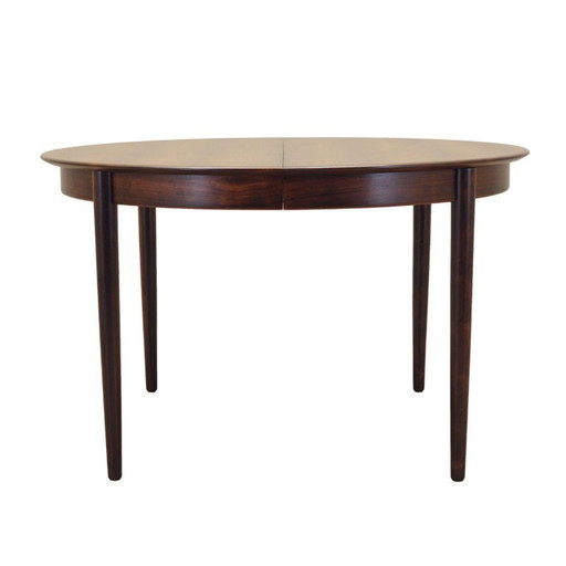 Table ronde en bois de rose, design danois, années 1970, production : Skovby Møbelfabrik