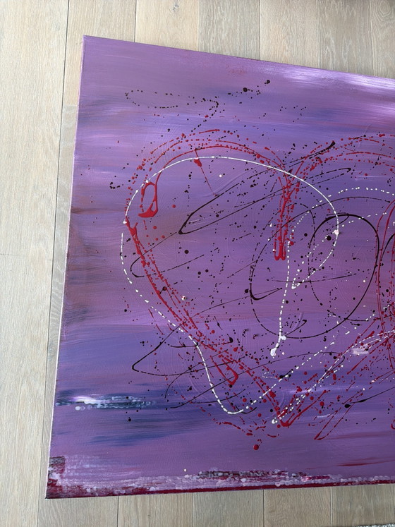 Two Messy Hearts 🩷❤️ – Pinturas y dibujos, Canvas (photo 2 of 5)
