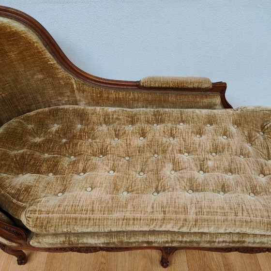 Image 1 of Divano chaise longue antico Luigi XV, divano a sdraio