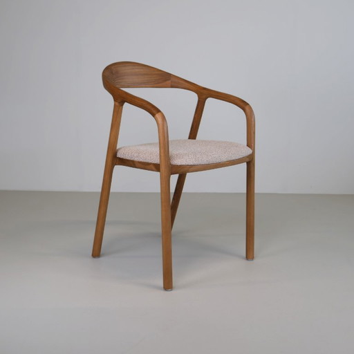 Eetkamerstoel Mera – Natural Teak & Pebble Taupe