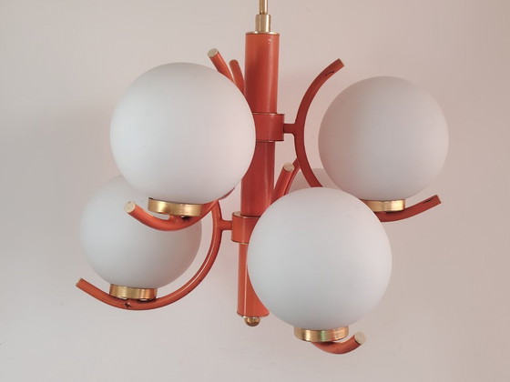 Image 1 of Lampe suspendue futuriste Spoutnik de l'ère spatiale, attribuée à Richard Essig