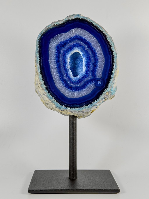Blauw agaat op standaard