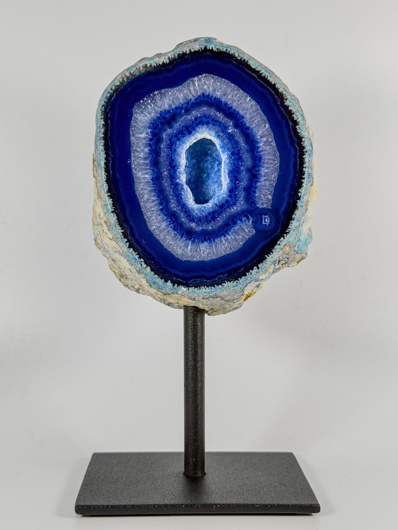 Image 1 of Blauw agaat op standaard