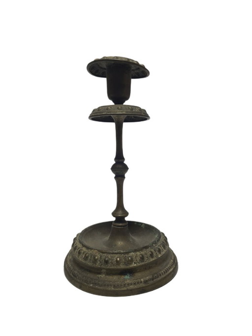Bougeoir Biedermeier de l'Empire austro-hongrois, années 1890 – kandelaars en kaarsen, Metal, Brass (photo 2 of 8)