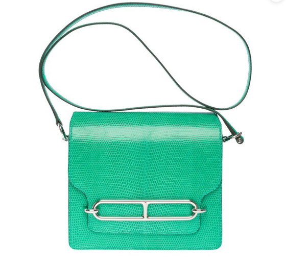 Image 1 of Borsa Hermes Roulis in Cuirs Exotiques Vert - 101528