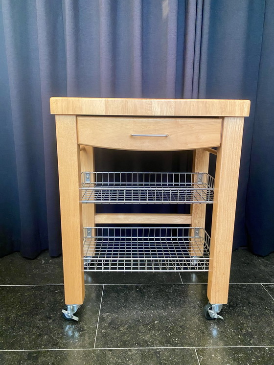 Image 1 of Carrello da cucina in legno massello di faggio di Het Kookpunt