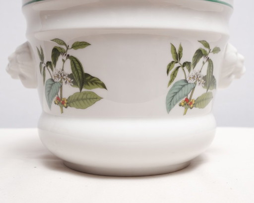 Pot de fleurs avec têtes de lion