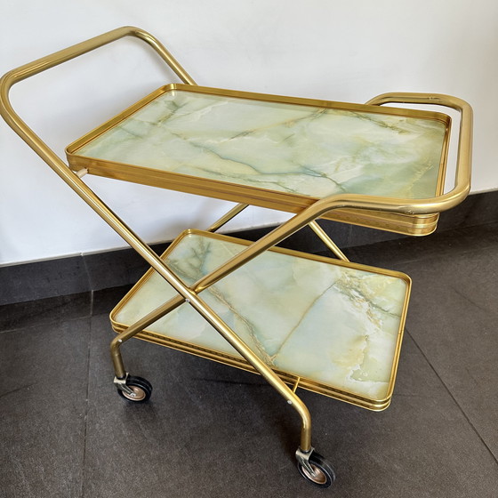 Image 1 of Vintage folding bar cart / serving trolley – 1970s