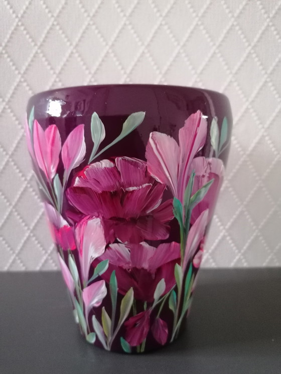 Image 1 of Handbemalte Vase 'Du und ich', Künstlerin Evalien Ritmeester