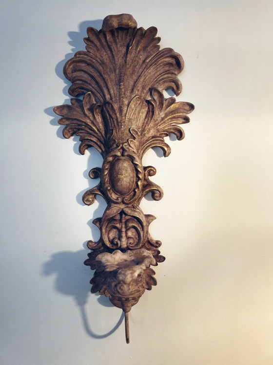 Incredible Patinated Wall Candle Holder – Plastic (photo 9 of 10)