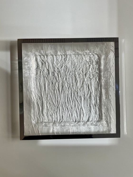 Image 1 of Italienisches Eisglas Tablett aus Acryl und Chrom 