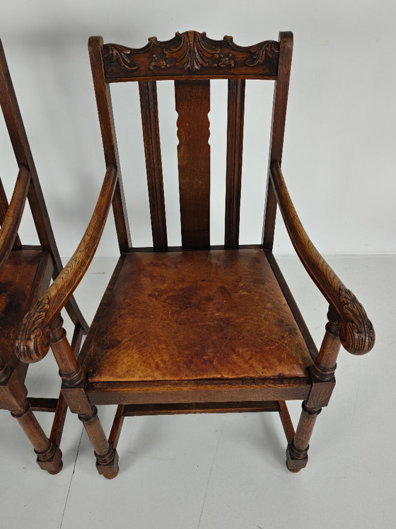 Par de sillones de roble de F. Parker & Son – Inglés del siglo XIX – Sillas de comedor, Wood (photo 4 of 7)