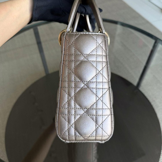 Image 1 of DIOR LADY SMALL FLAP ABC - CANNAGE CALFSKIN GOLD GOLD HARDWARE MYABC