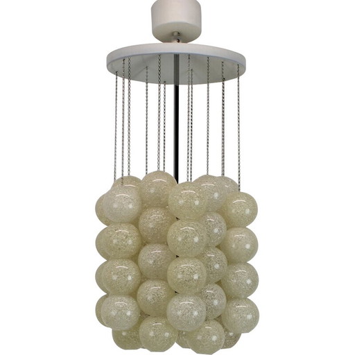Lámpara colgante vintage "Bubble" de metal y plástico de Josef Hurka para Napako, Checoslovaquia, 1970