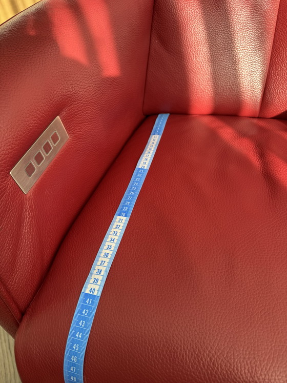 Image 1 of Zweifacher elektrischer Relaxsessel aus rotem Leder / wiederaufladbarer Stuhl