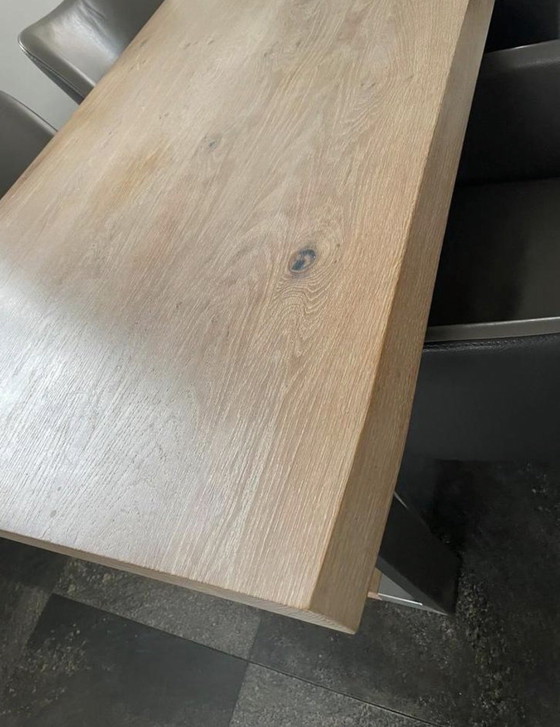 Image 1 of Topform Tree Trunk Dining Table - Solid Oak & Stainless Steel - 180x90