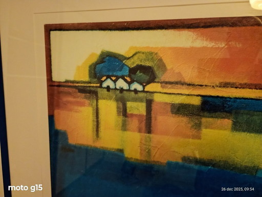 2 grandes sérigraphies colorées de Maria Megens.