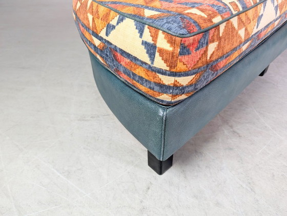 Image 1 of Sofá original de Giorgio Soressi, diseño de 1990, otomana de cuero