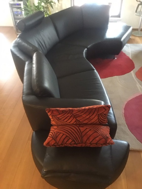 Image 1 of Divertido sofá de cuero negro de FM Muster