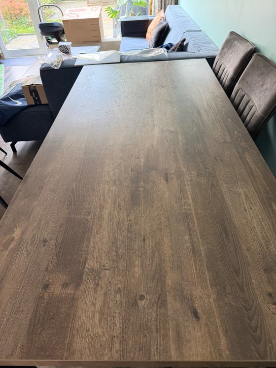 Tavolo da pranzo con 6 sedie – Set da pranzo, Metallo, Tessile (photo 2 of 5)