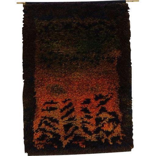 Alfombra en forma de varita vintage de Ritva Puotila, años 60