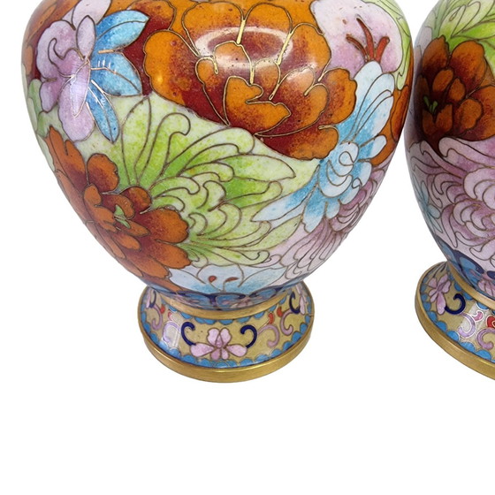 Image 1 of Vintage set Cloisonné vazen