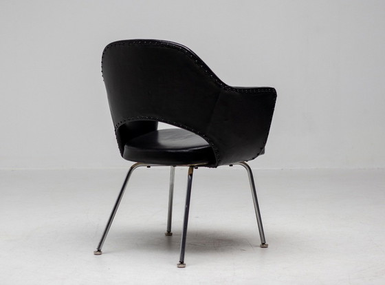 Image 1 of 4 SAARINEN EXECUTIVE-SESSEL FÜR KNOLL IN ORIGINAL SCHWARZEM LEDER