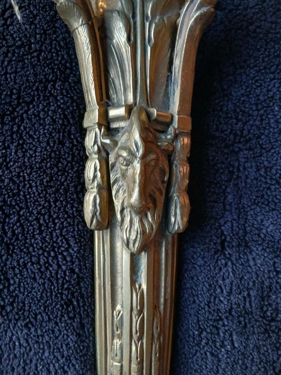 Image 1 of Bronze wall lights in the Louis XVI, Empire, and Neoclassical styles