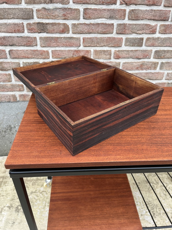 Image 1 of Vintage grote ebbenhouten juwelen of horloge kistje