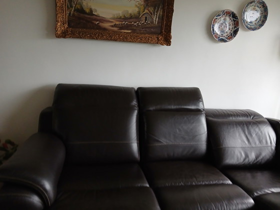 Image 1 of CHATEAUX D'AX Ledersofa mit Liegefunktion, Chaiselongue und elektrisch verstellbarer Liegefunktion