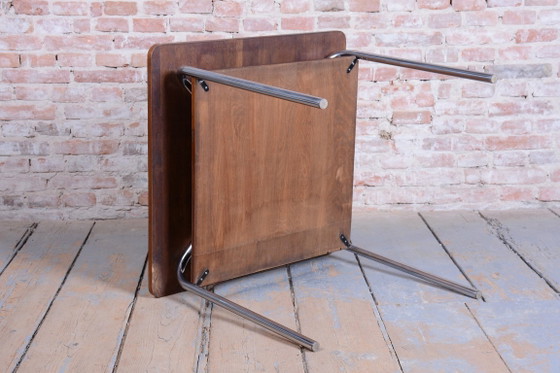 Gerestaureerde Bauhaus-tafel, van Vichr a spol., eikenhout, chroom, gepolijst, Tsjechisch, jaren 1940 (photo 11 of 15)