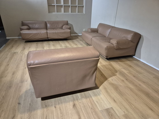 Image 1 of Cassina 707 Fiandra sofa set - Vintage - Leather - Design -ZGAN
